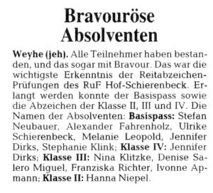 Bravourse Absolventen