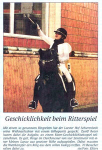 Geschicklichkeit beim Ritterspiel